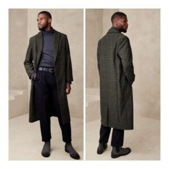 Banana Republic Factory Plaid Coat - Picture 1 of 9
